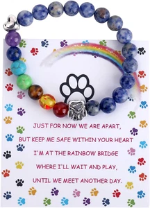 Pet Memorial Gifts,Rainbow Bridge Bracelet for Beloved Dog Cat,8Mm Mixed Color B - Picture 1 of 12