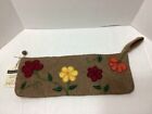 NEPAL Handmade Felted Wool Lined Long Bag-Floral-NWT