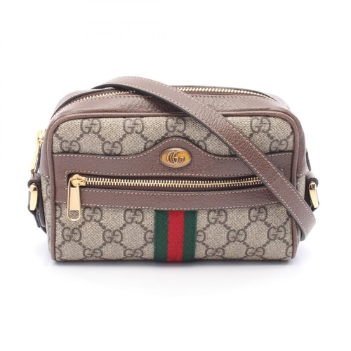 Borsa a tracolla Gucci Ophidia GG Supreme 517350 tela pelle beige usata