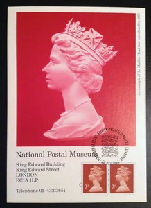GB 1985 2x7p Machin Definitives on Postal Museum Card Cover, FDI Edimburgo S/H/S - Imagen 1 de 2