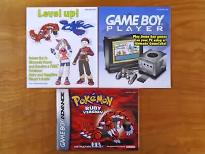 Pokémon Ruby Nintendo Game Boy Advance Manual & 2 Inserts Only - Picture 1 of 16