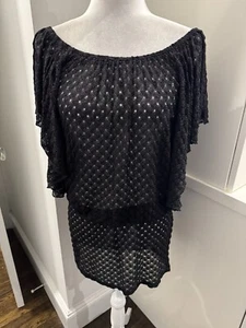 New ELIF FOR JORDAN TAYLOR BEACH WEAR COVER UP Black SIZE SMALL - Picture 1 of 5