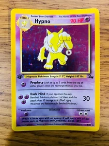 ¡CASI COMO NUEVO! 1ª Edición Hypno (8/62) Holo Fósil Set Pokemon Card! ¡P&P rápido! - Imagen 1 de 2
