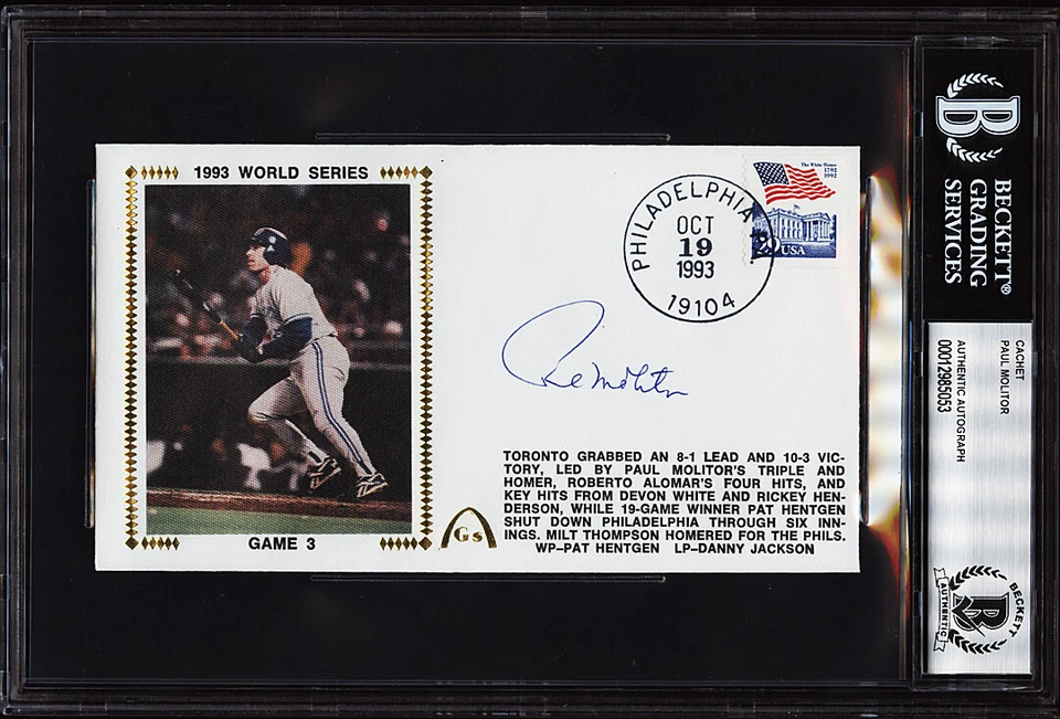 *Paul Molitor Signed Autographed Cachet Encapsulated BAS Beckett 3* - Image 1 of 1