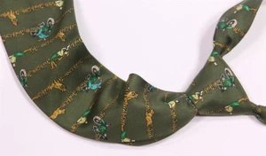 Salvatore Ferragamo Green Motorcycle Dogs James Dean Silk Necktie Tie - Picture 1 of 6