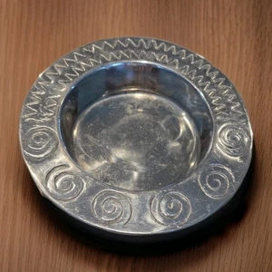 Azteken 7" Runde Zinn Servierschüssel/Geschirr/Flasche Untersetzer Vintage Markenlos - Bild 1 von 6