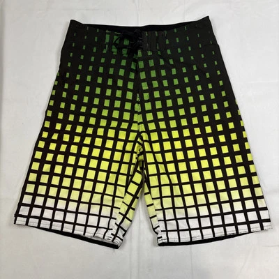 Bañador Burnside Board Shorts Para Hombre Talla 30 Verde Amarillo Geo Cordón Foto 1 de 4
