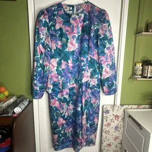 Anne Crimmins Para Colecciones Umi Negro Floral Seda Manga Larga Forrado Talla 12 - Imagen 1 de 7