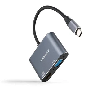 Adaptateur USB-C vers VGA/HDMI NANOCABLE 10.16.4303 Gris 4K Ultra HD - Imagen 1 de 3