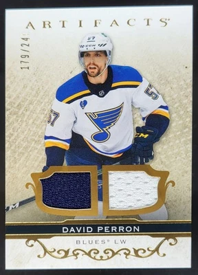 2021-22 Upper Deck Artifacts David Perron #97 Dual Patch St. Louis Blues MT2 - Image 1 of 4