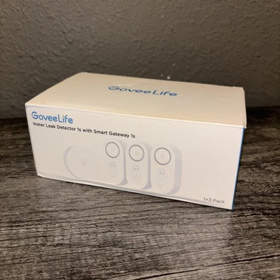 Govee Water Leak Detector 1s Wi-Fi Smart Gateway H5059+H5044 White New Open Box - Image 1 of 4