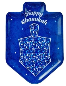 Melamin Dreidel geformtes Serviertablett (8,5"x12") Happy Chanukka Mosaik, Rite Lite - Bild 1 von 13
