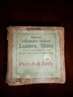 Coloured Magic Lantern Slides  “Punch & Judy" - set of 12 in good condition - Image 1 of 4