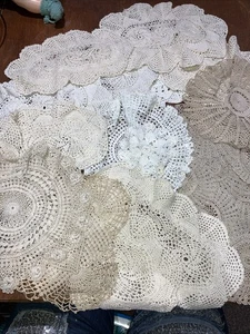 Joblot Vintage  Cotton Crochet Doilies 26 Total - Picture 1 of 9