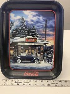 Coke “REA, AT LAST!” Tray Signed 2001 Beautiful Winter Scene 13’x 10’ Preowned - Picture 1 of 5