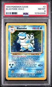 Blastoise - Holo 1999 Pokemon Game #2 PSA 8 - Picture 1 of 2
