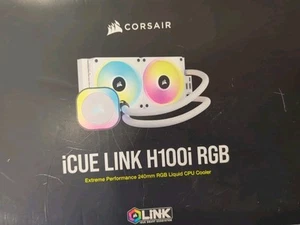 Corsair iCue Link H100i RGB 240mm Extreme Performance Liquid CPU Cooler Blanc - Photo 1/6