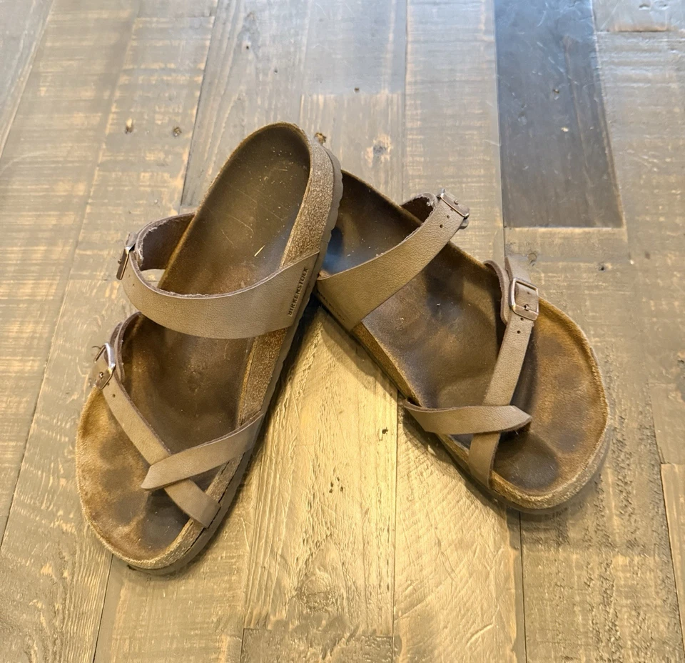 Sandalias Birkenstock Mayari Marrón Tanga Cuero Talla 38.8 (8.5)  Foto 1 de 4