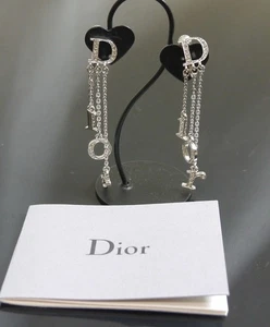 Authentic Christian Dior Earrings logo vintage Metallic #6788 - Picture 1 of 9