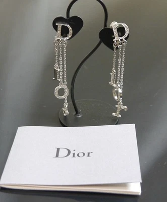 Auténticos Pendientes Christian Dior Logo Vintage Metálicos #6788 Foto 1 de 4