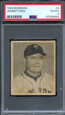 Bowman #4 Johnny Mize 1948 RC PSA 4 New York Giants 0899 Foto 1 de 2