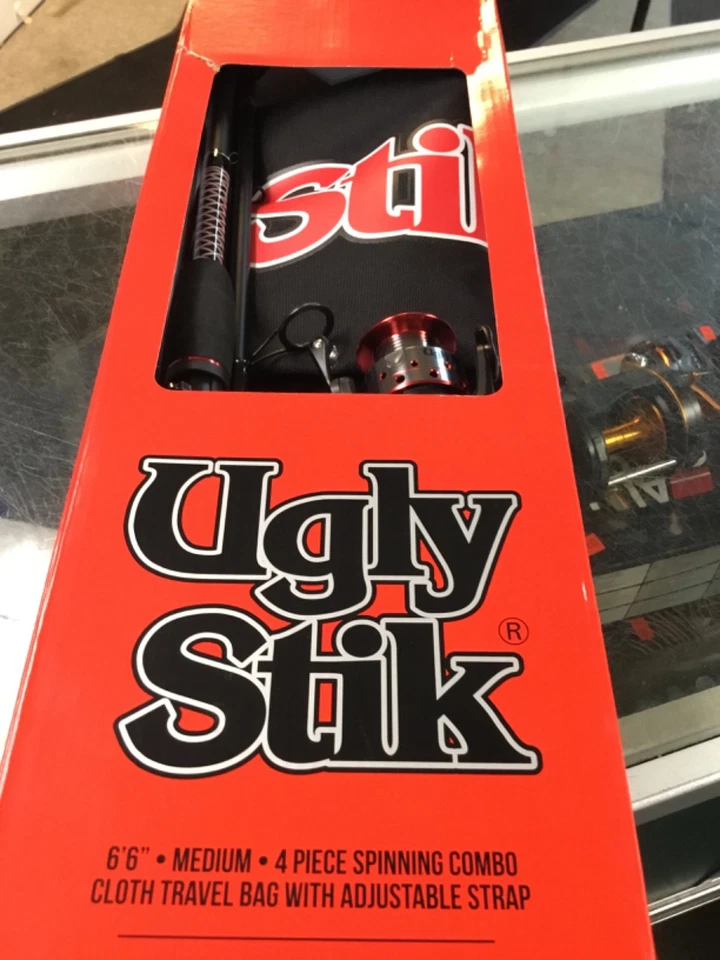 Ugly Stik 6 «6 спиннинг катушка род комбо 4 изделия дорожный набор с дорожной сумкой новый - Изображение 1 из 1