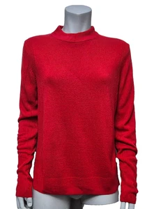 MARKS & SPENCER Women Long Sleeve Red Long Lasting Softness Acrylic Jumper UK 12 - Picture 1 of 2