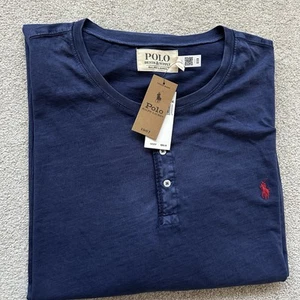 Polo Denim & Supply Ralph Lauren Henley Shirt Men 4XLT Tall Blue Long Sleeve - Picture 1 of 11