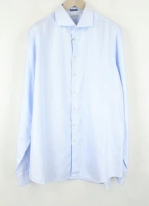 SUITSUPPLY Men's Shirt 45L/17.75L Extra Slim Blue Button-Up Cotton - Zdjęcie 1 z 11