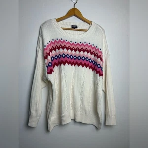 Maglione Chaps taglie forti 3X maglia cavo isola fiera pullover Cottagecore vintage - Foto 1 di 10