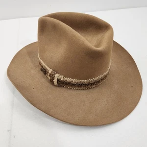 Vintage Resistol Postkutsche selbstformender Filz hellbraun Herren 7 1/4 Cowboyhut - Bild 1 von 12