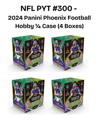 NFL PYT #300 - 2024 Panini Phoenix Football Hobby ¼ Case (4 Boxes)
