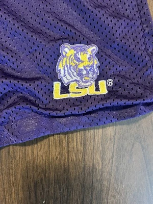 Vintage LSU Tigers Embroidered Mesh Drawstring Pockets Athletic Shorts Mens L - Image 1 of 4