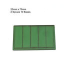 4Ground Mini Base 25 x 75mm Rectangle Bases - Green (Primed) Pack New
