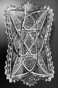 Antique American Brilliant Cut Glass Signed LIBBEY Candy Dish Tray - Picture 1 of 7