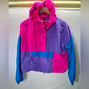 ALAB 90s Neon Windbreaker Jacket Coat Mens M Cool Y2K Hot Retro Vintage VTG 2050 - Picture 1 of 8