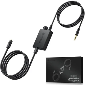 Neoteck 192KHZ DAC Converter Optical SPDIF to 3.5mm RCA Cable Audio Adapter 3ft - Picture 1 of 12
