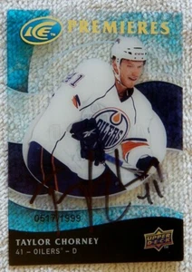 Edmonton Oilers Taylor Chorney signiert 09/10 Ice Premieren RC #517/1999 Auto - Bild 1 von 1