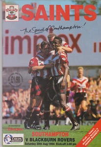 Programme / Programma Southampton v Blackburn Rovers 20-08-1994 - Imagen 1 de 1