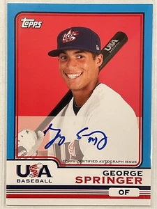 2010 Topps Chrome George Springer USA Auto Rookie RC #USA-20 Baseball - Picture 1 of 2