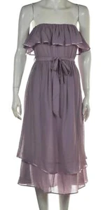 Ya Los Angeles Womens Dress Size M Lilac Purple Solid Fit & Flare Midi Strapless - Picture 1 of 5