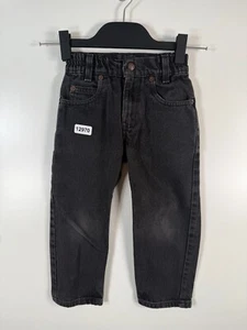 Vtg Levis 566 Kids Boys Loose Fit Straight Leg Dark Wash Jeans Black Sz 5 USA - Picture 1 of 12