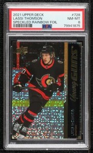 2021 UD Extended Series Speckled Rainbow Foil Lassi Thomson #728 PSA 8 Rookie RC