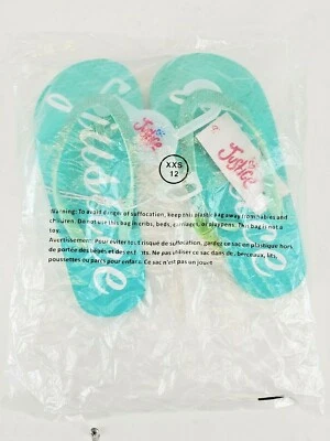 Chanclas JUSTICE verde azulado brillo talla 12 XXS nuevas en plástico Foto 1 de 3