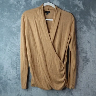 THE LIMITED Surplice Sweater Women’s Large Camel Brown Tan Wool Blend Flattering - Image 1 of 4