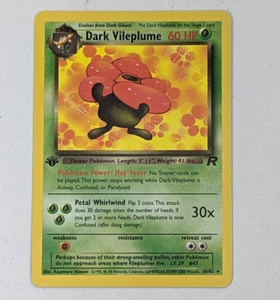 1st Edition Dark Vileplume Team Rocket 30/82 Vintage Pokemon TCG 2000 RARE - Picture 1 of 5