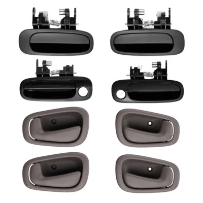 8PCS Exterior Interior Door Handle BLACK/GRAY For 1998-2002 TOYOTA COROLLA Foto 1 de 4