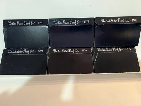 1973-1978 UNITED STATES MINT PROOF SETS. (6) SETS Cover
