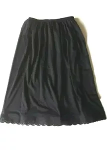 "Sottogonna nera taglia 12-14/XL cotone ricca slip vita mezza slip 27" - Foto 1 di 3