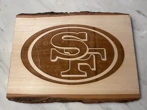 San Francisco 49ers NFL Football Carved Wooden Sign SF Logo Mancave 13" x 9.5" - Picture 1 of 6